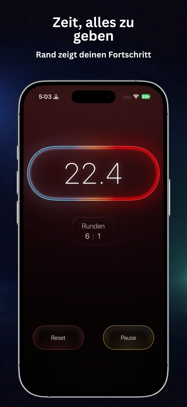 RepChime HIIT-Timer mit Trainingsfortschritt und Runden