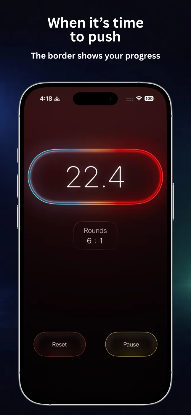 RepChime HIIT timer showing workout progress and rounds
