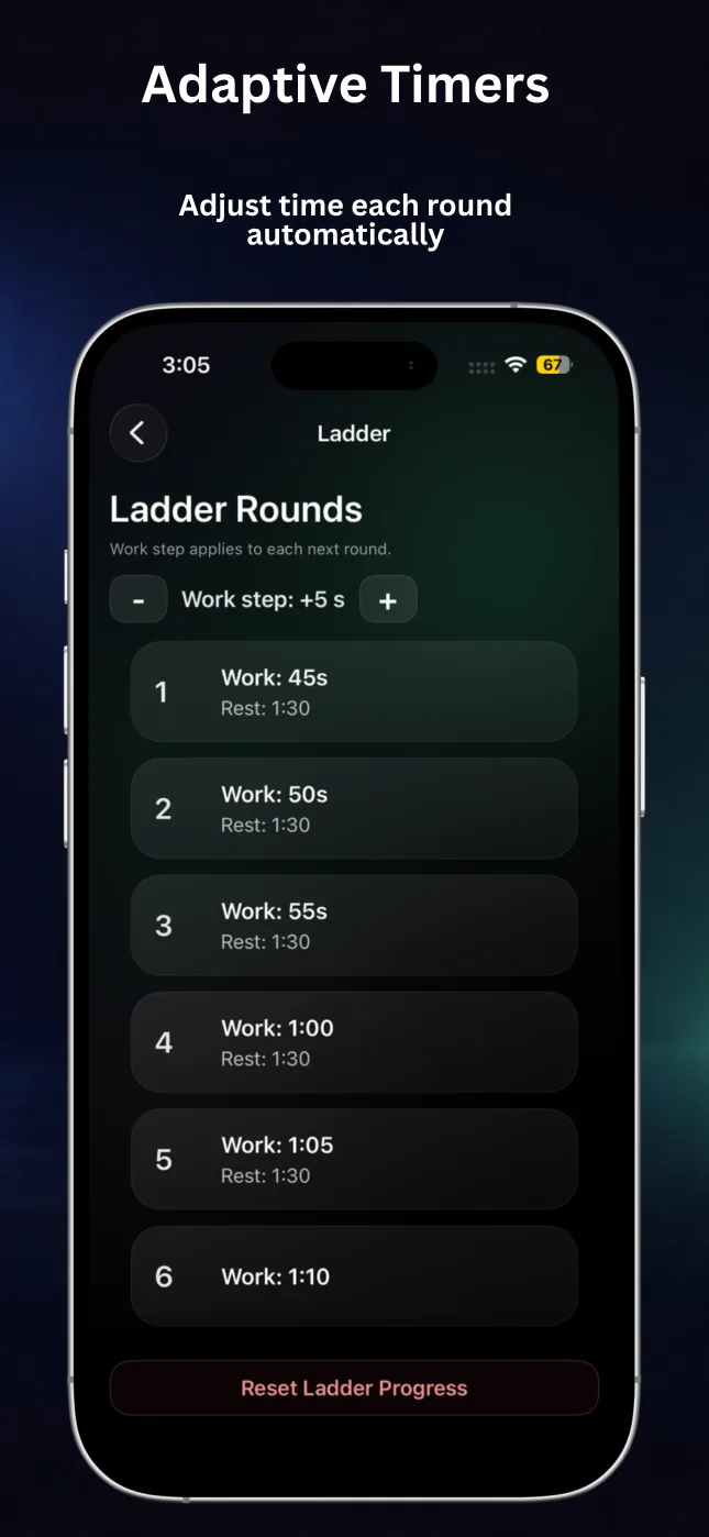 RepChime adaptive timer ladder settings