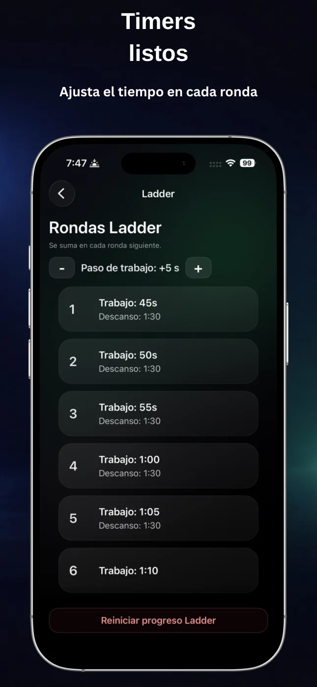 Escalera adaptativa del temporizador
